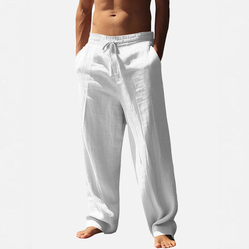 Casual linen pants for men with elastic waistband and side pockets Lune London