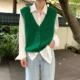 Knitted vest for women with V-neck and stylish buttons Lune London