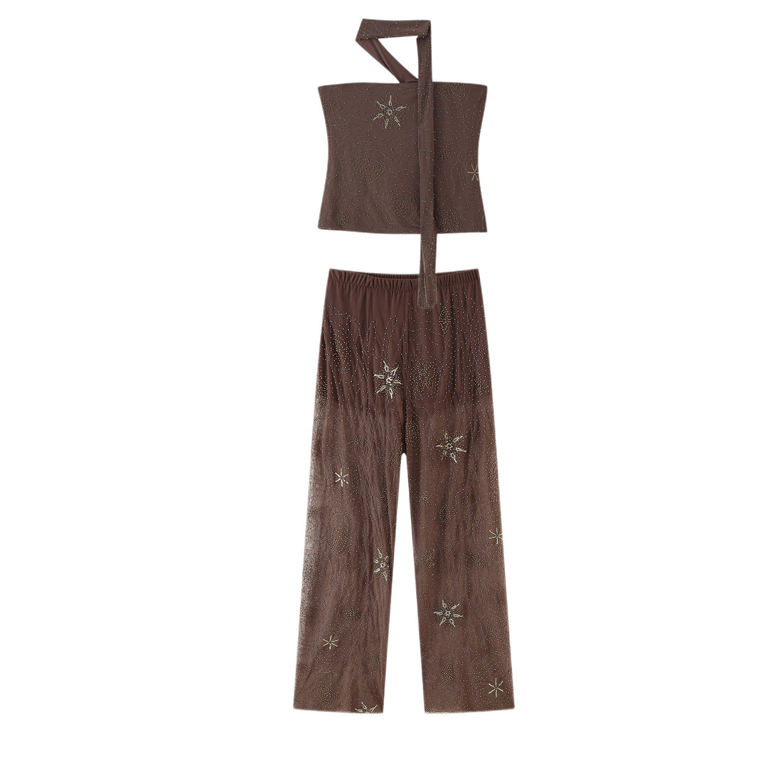 Loose pants for women with elegant embroidery Lune London
