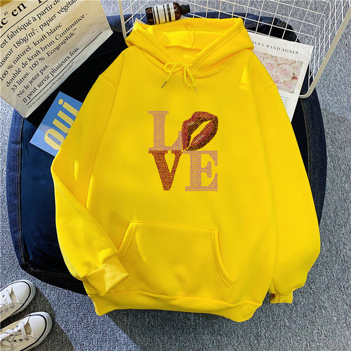 Women's hoodie with creative lip design Chic & Stil