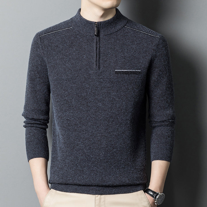 Trendy high collar pullover for men with zipper Lune London