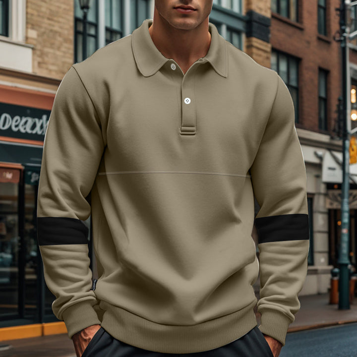 Sporty sweater for men with trendy contrast stripes Lune London