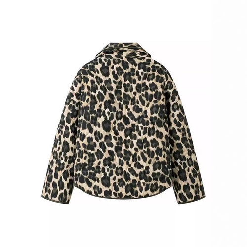Veste matelassée tendance pour femmes avec motif léopard et poches pratiques Lune London