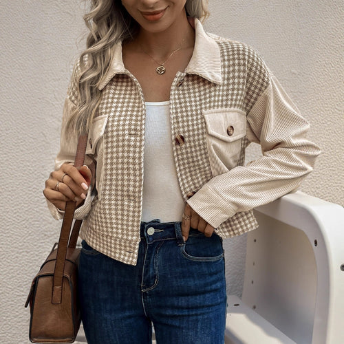 Trendy checkered jacket for women with pockets Lune London