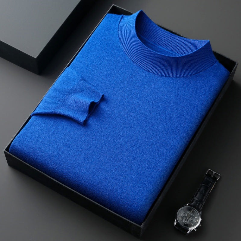 Elegant men's sweater with round neck in fine cotton blend Lune London