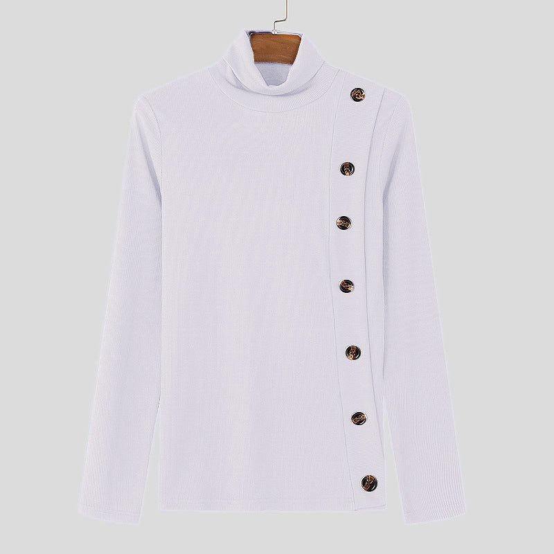 Women's long sleeve turtleneck sweater with button details Lune London