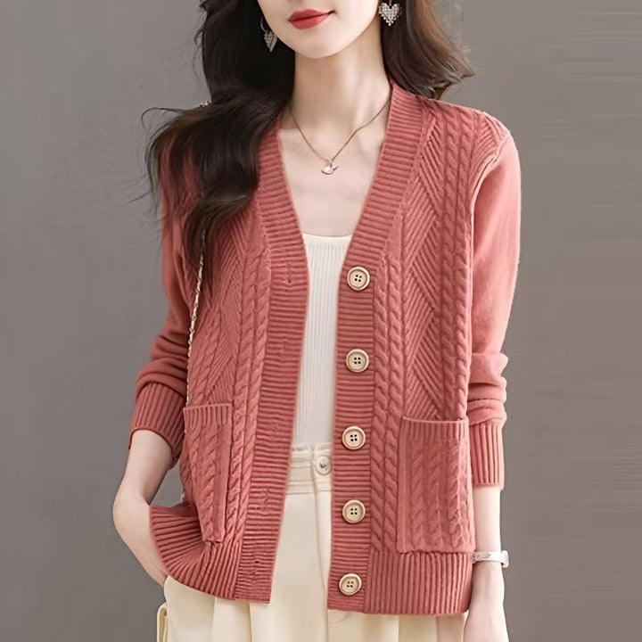 Cardigan pour femmes avec décolleté en V et poches Chic & Stil