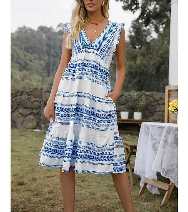 Casual dress for women with refined ruffle details and an elegant belt design Lune London
