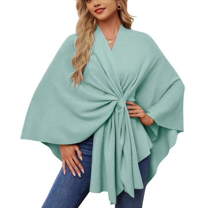 Ladies Elegant Wrapped Sweater with Asymmetrical Cut Lune London