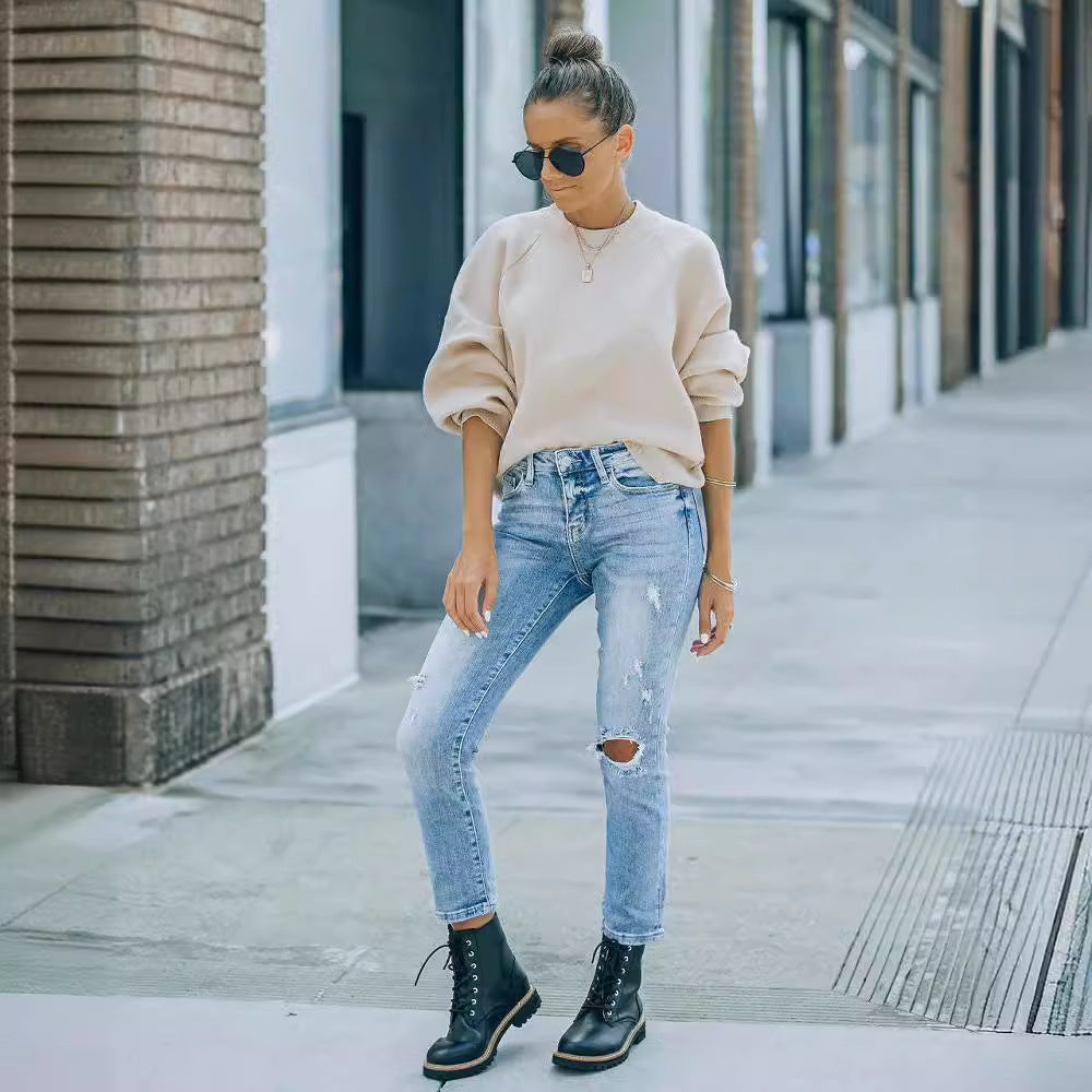 Ladies fashionable sweatshirt with puff sleeves Lune London
