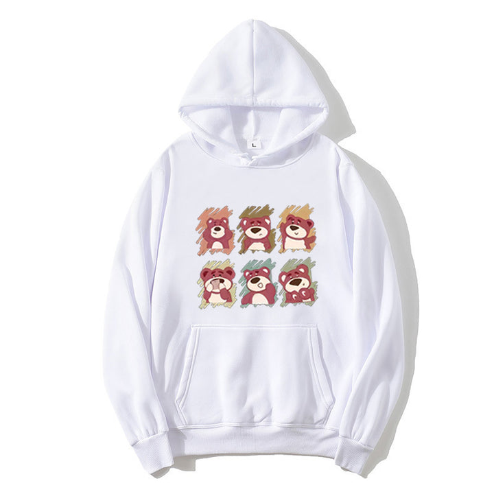 Women's Hooded Sweatshirt with Animal Cartoon Design Chic & Stil