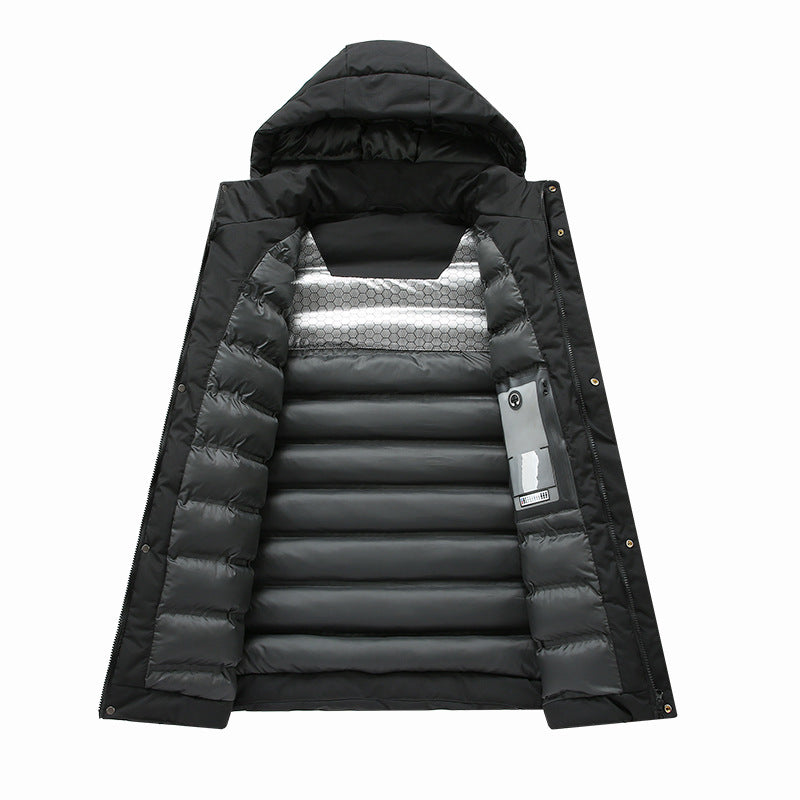 Functional insulated jacket for men with hood and water-repellent properties Lune London