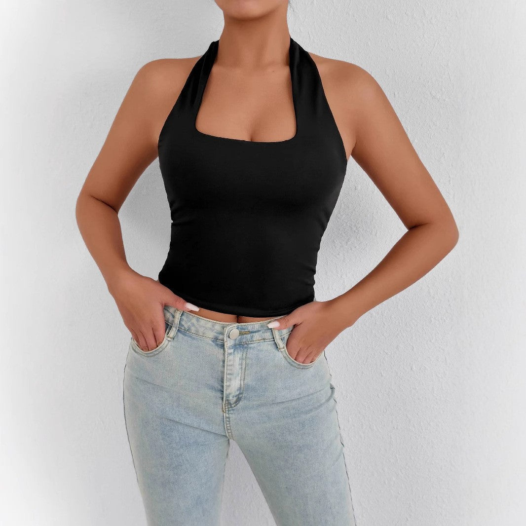 Women's High Neck Tank Top with Square Neckline Lune London