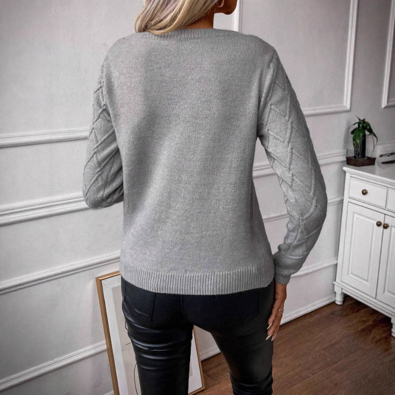 Diamond pattern knitted sweater for ladies Lune London