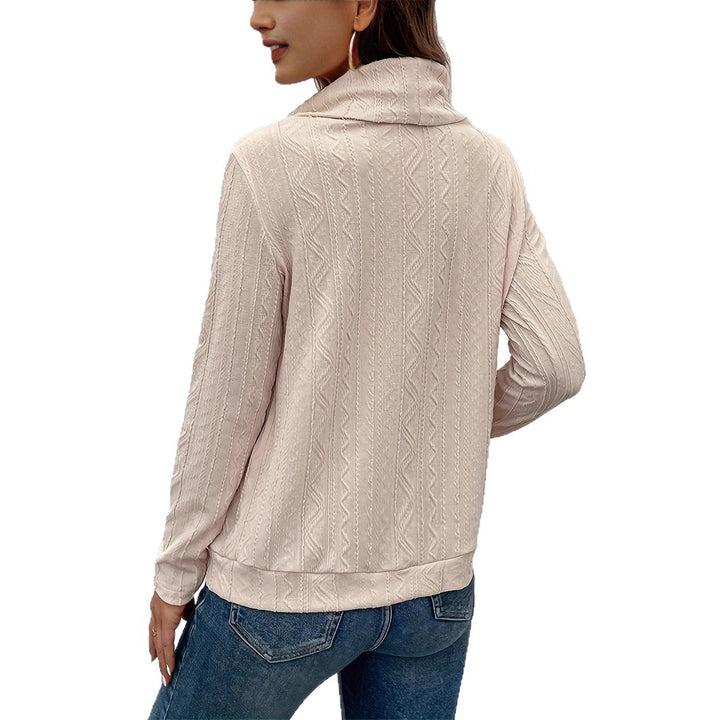 Women's sweater with cowl neck and textured pattern detail and long sleeves Lune London