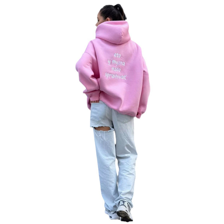 Women Oversized Hoodie with Creative Embroidery Details Lune London