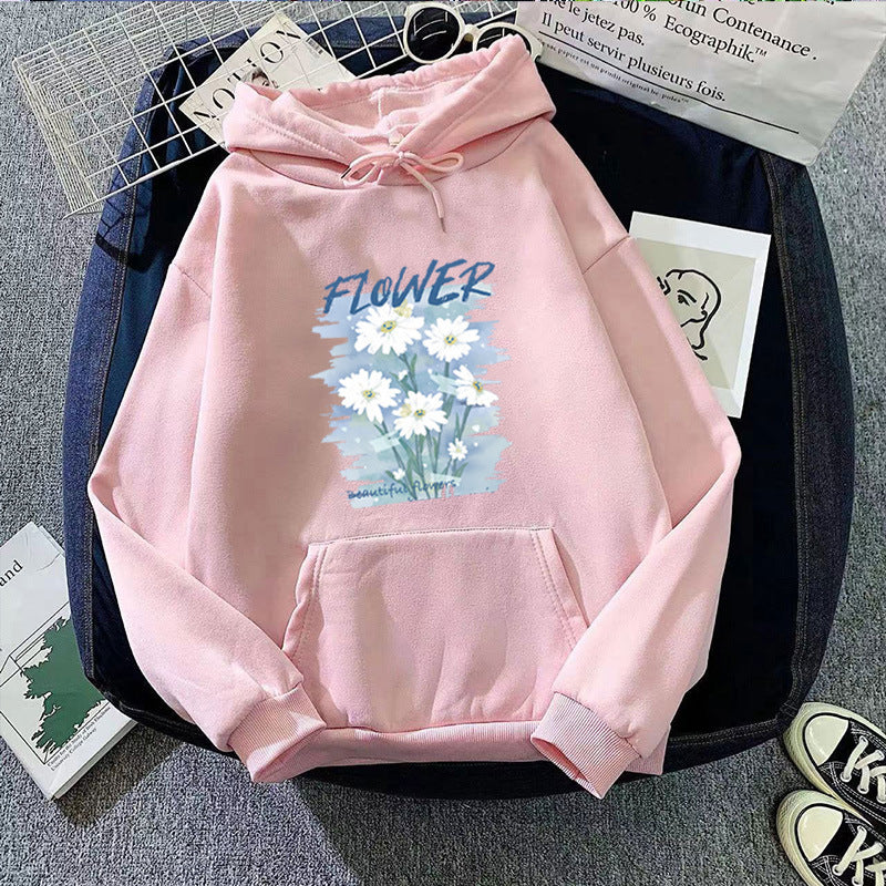 Women's hoodie with floral graphic print Chic & Stil