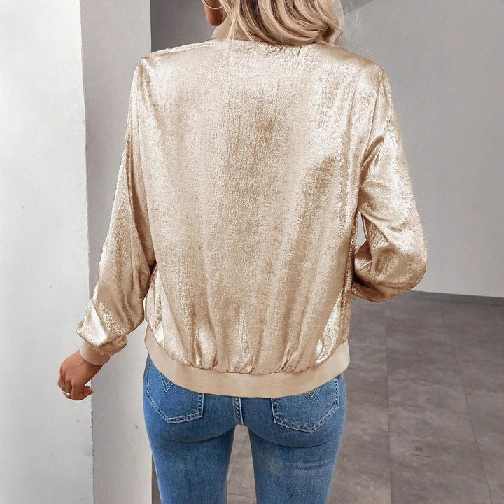 Ladies Shiny Bomber Jacket Lune London