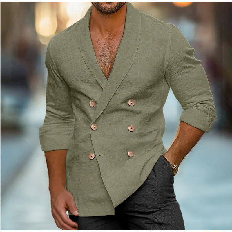 Elegant linen jacket for men with double knot design Lune London