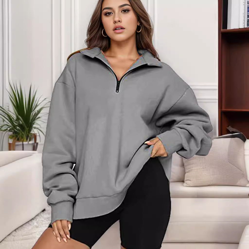 Oversized sweatshirt for women with high collar Lune London