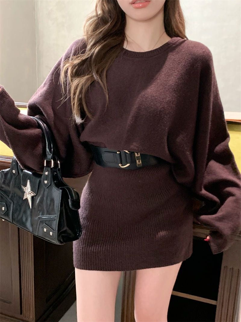 Robe tricotée pour femmes avec coupe décontractée et texture côtelée harmonieuse Chic & Stil