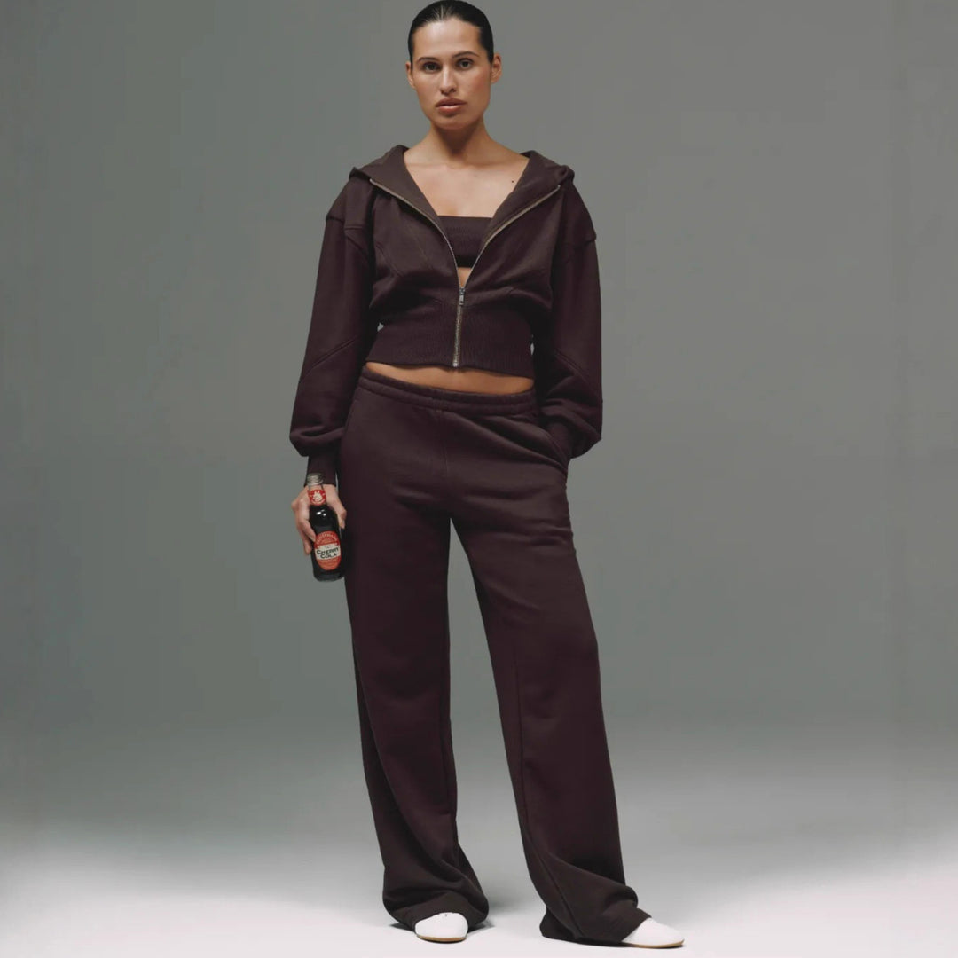 High-quality fleece women's lounge set with hoodie and wide pants Lune London