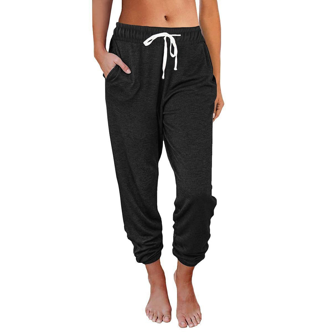 Women Comfortable and Casual Jogging Pants with Elastic Waist and Side Pockets Lune London