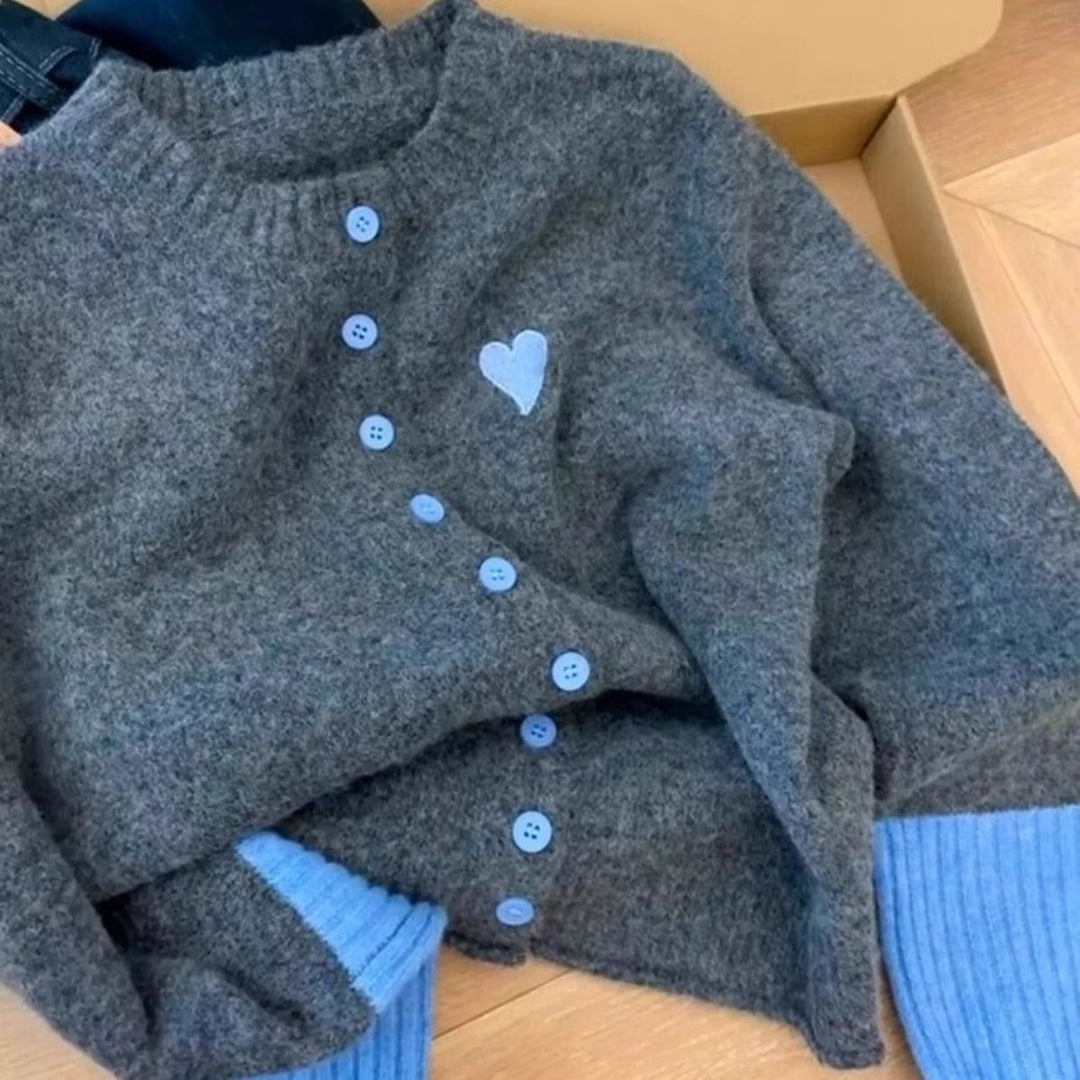 Cardigan douillet et doux pour femme avec un mélange de coton et des couleurs d'accent modernes Chic & Stil