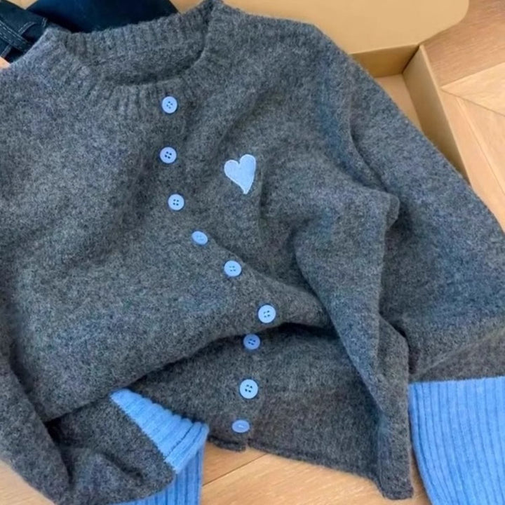 Cardigan douillet et doux pour femme avec un mélange de coton et des couleurs d'accent modernes Chic & Stil
