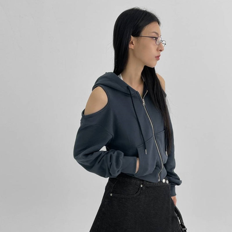 Pull court à la mode pour femmes avec des manches découpées Chic & Stil