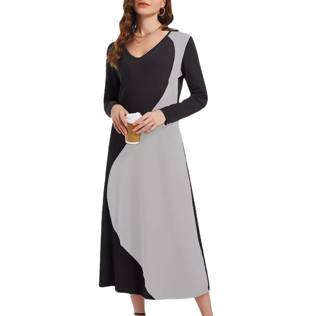 Maxi dress with long sleeves for women with a modern geometric design Lune London