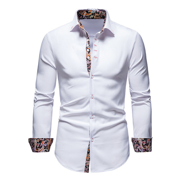 Elegant long-sleeve shirt for men with a eye-catching paisley pattern Lune London