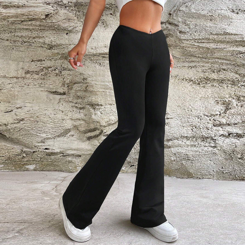 Pantalons évasés pour femmes avec taille haute et matériau élastique Chic & Stil