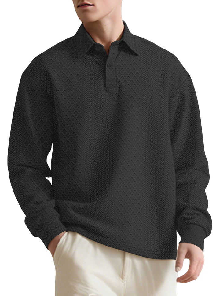 Men's long sleeve shirt with textured surface and elegant button placket Lune London