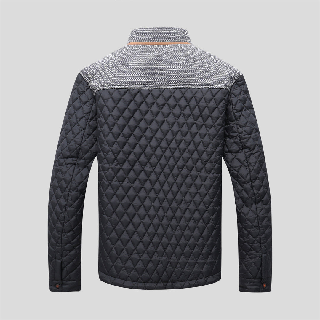 Quilted men's transition jacket with modern collar Lune London