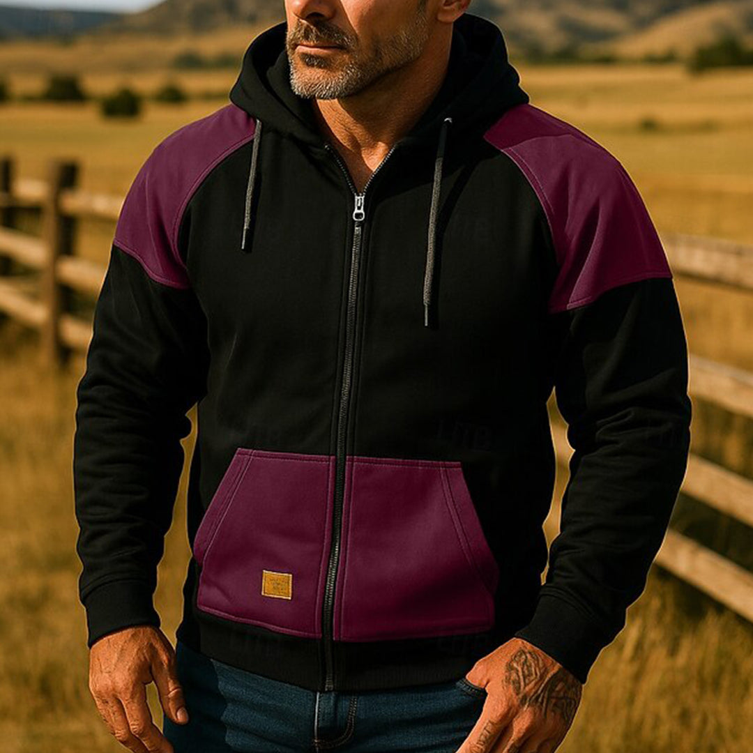 Men's sports jacket with chic and stylish color block design