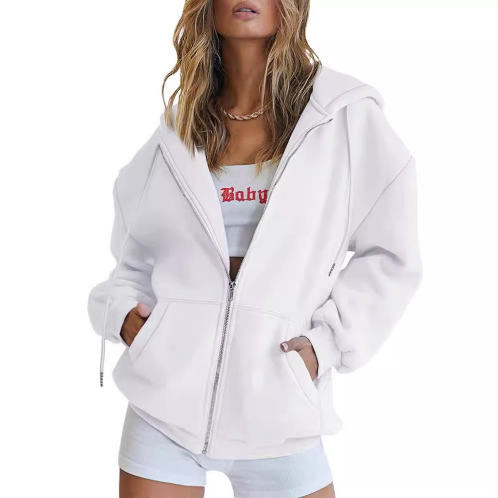 Casual hooded jacket for women with full zip Lune London