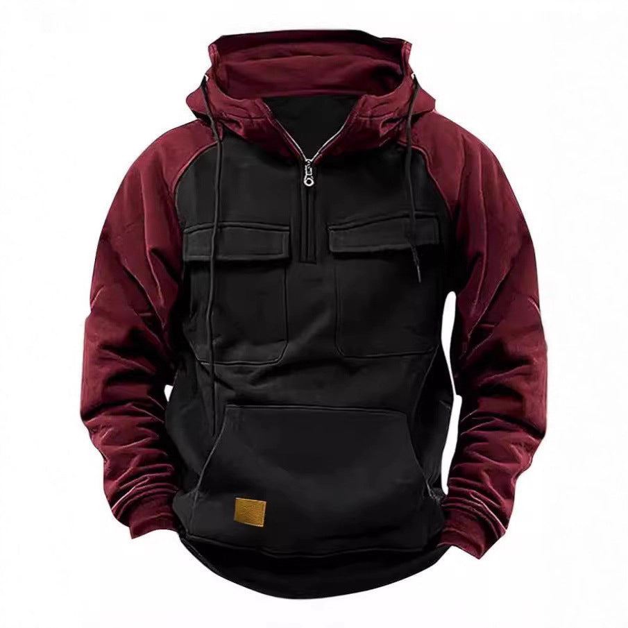 Pullover à capuche décontracté pour hommes avec poches intégrées et style kangourou Lune London