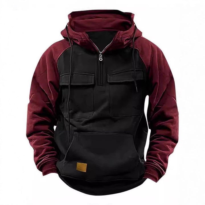 Pullover à capuche décontracté pour hommes avec poches intégrées et style kangourou Lune London