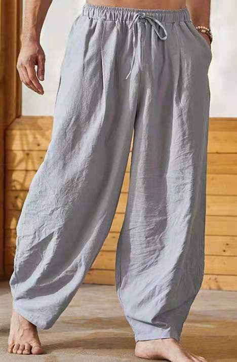 Casual linen pants for men with elastic waist Lune London