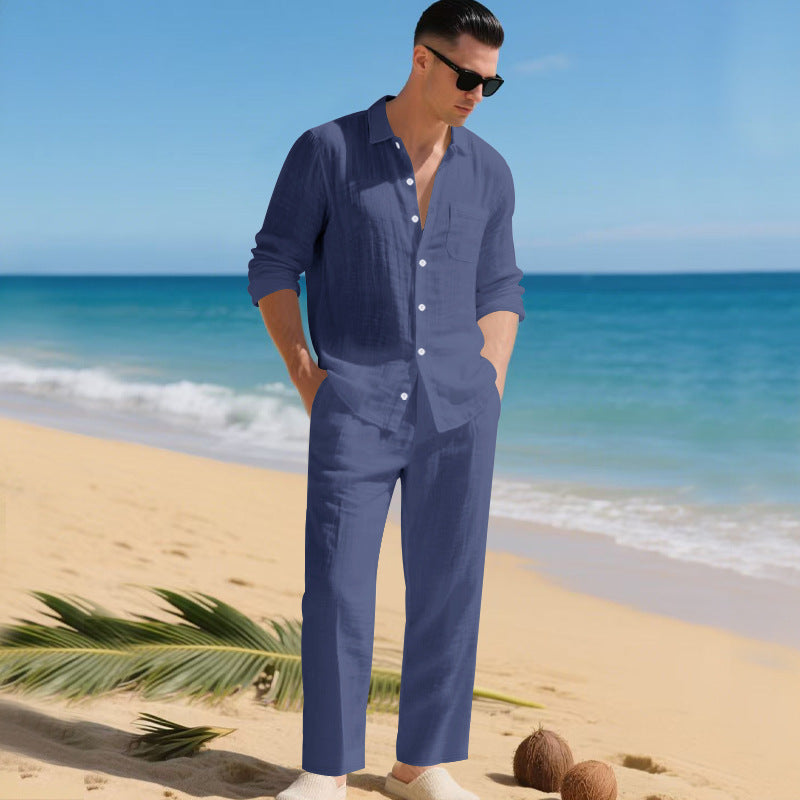 Men's Lightweight Linen Outfit with Stylish Shirt and Elegant Pants Lune London
