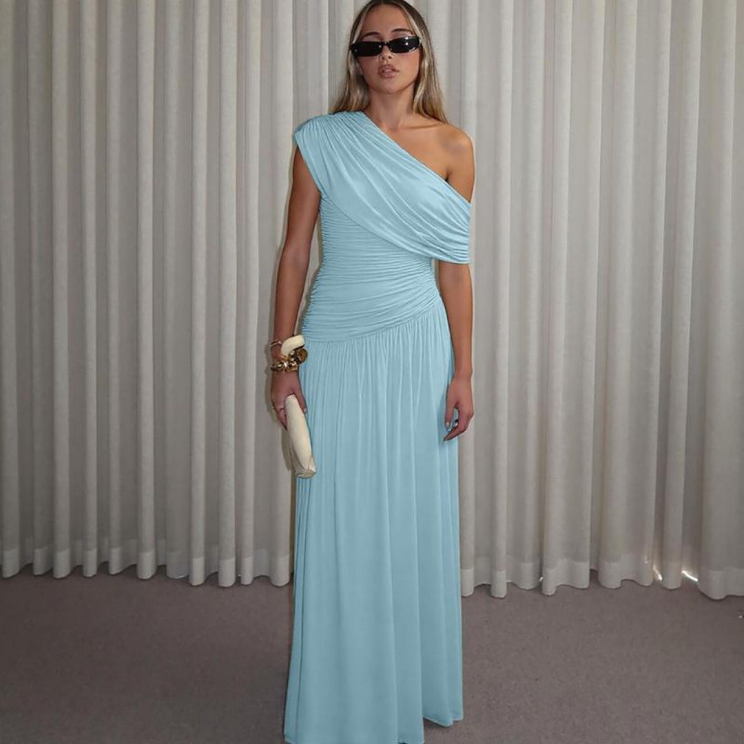 Women Off-Shoulder Maxi Dress with Draping Details Lune London