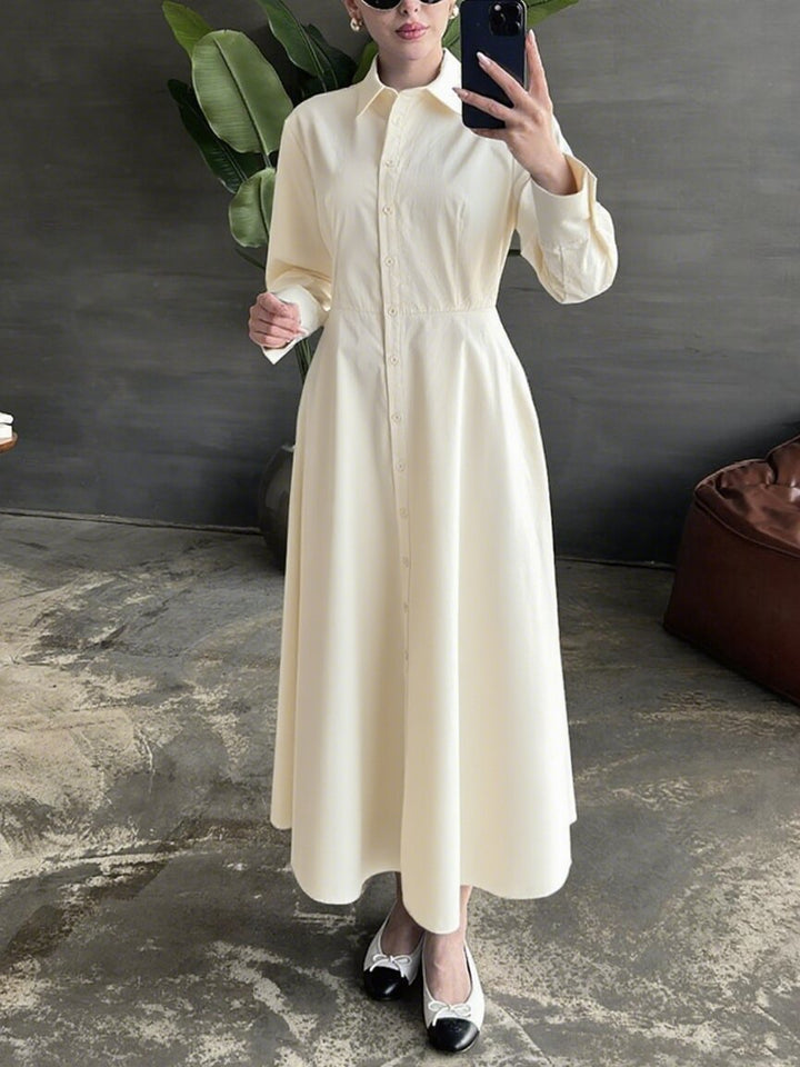 Shirt dress for women with elegant button placket and fitted silhouette Lune London