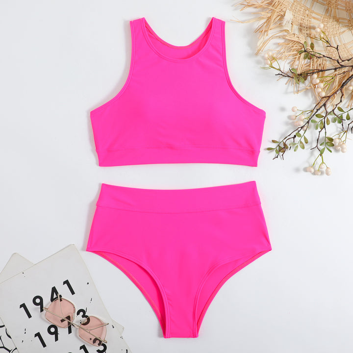 Women's sport bikini set with high waisted bottoms and comfortable top Lune London