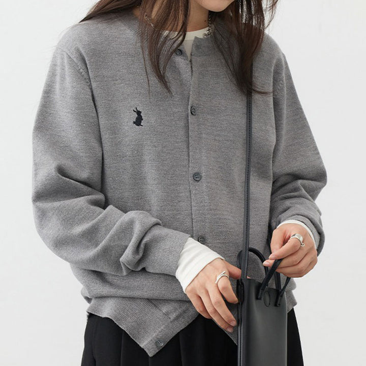 Ladies soft knit jacket with fine button details and a chic and stylish design