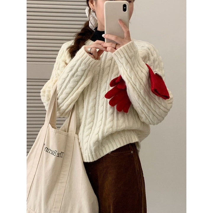 Pull en tricot épais pour femme avec des points réversibles modernes et une coupe décontractée Chic & Stil