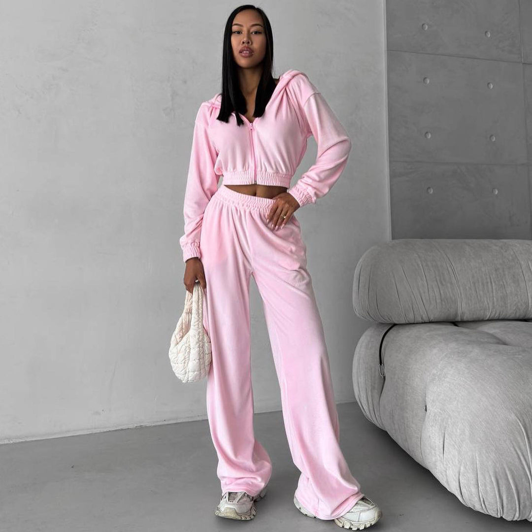 Women's sports outfit with elastic waistband and modern zipper Lune London