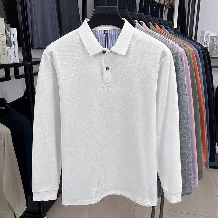 Men's Long Sleeve Polo with Structured Design and Breathable Properties Lune London