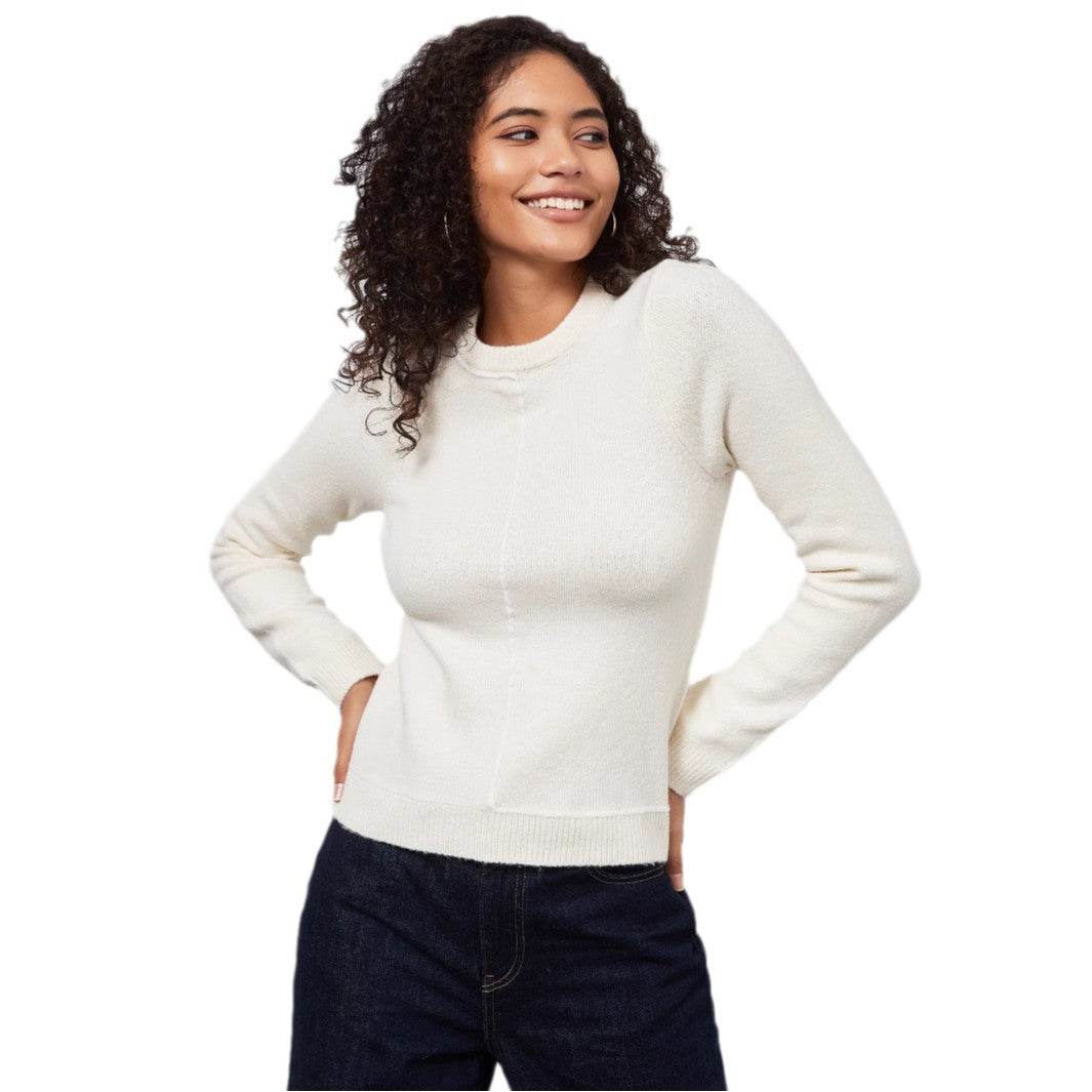 Pull en tricot pour femmes avec un joli col rond et des détails de couture modernes Lune London