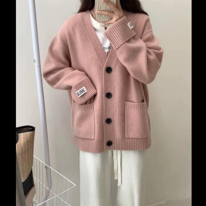 Cardigan Décontracté Surdimensionné pour Femmes avec Grandes Poches et Détails de Boutons Chic & Stil